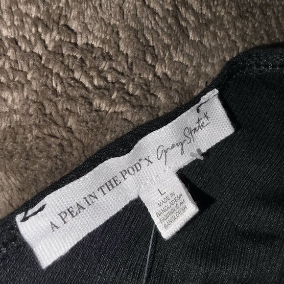 NWT A Pea In The Pod Grey State Ribbed Maternity Bodysuit Black Large - Picture 8 of 14